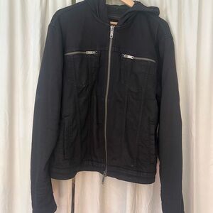 John Varvatos Charcoal Hooded Jacket